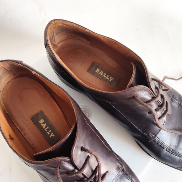 Bally Oxford Brogues Flats Womens 10 / 40.5  Leather Lace Up Adige Italy Vintage - Picture 10 of 14